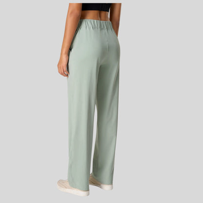 Alzya® High-Waisted Pants – Contrast Elastic Waistband, Fluid Fit & Zero Fastening - Alzya