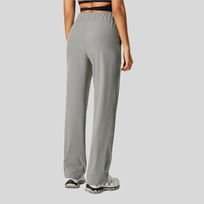 Alzya® High-Waisted Pants – Contrast Elastic Waistband, Fluid Fit & Zero Fastening - Alzya