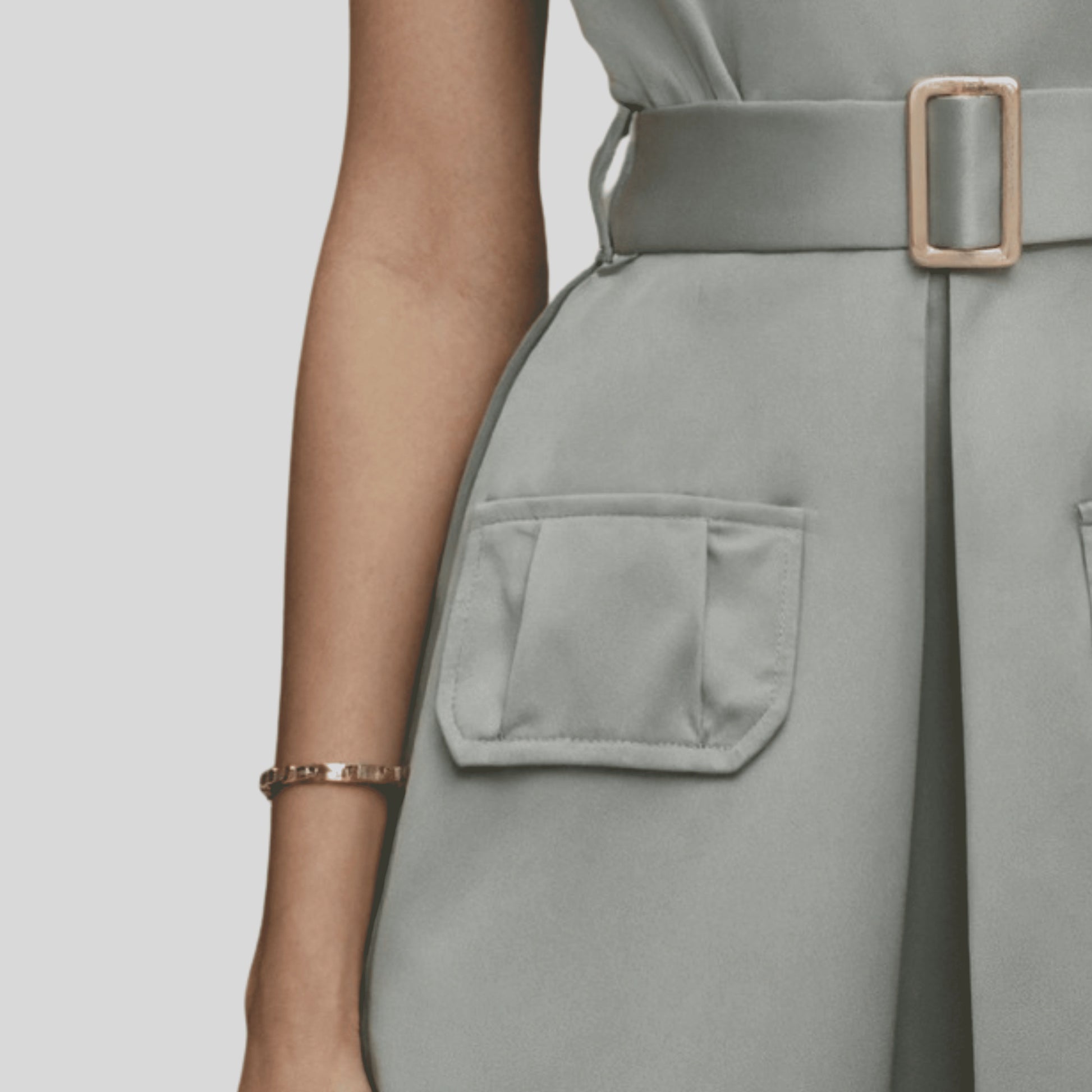 Silky Belted Short Dress