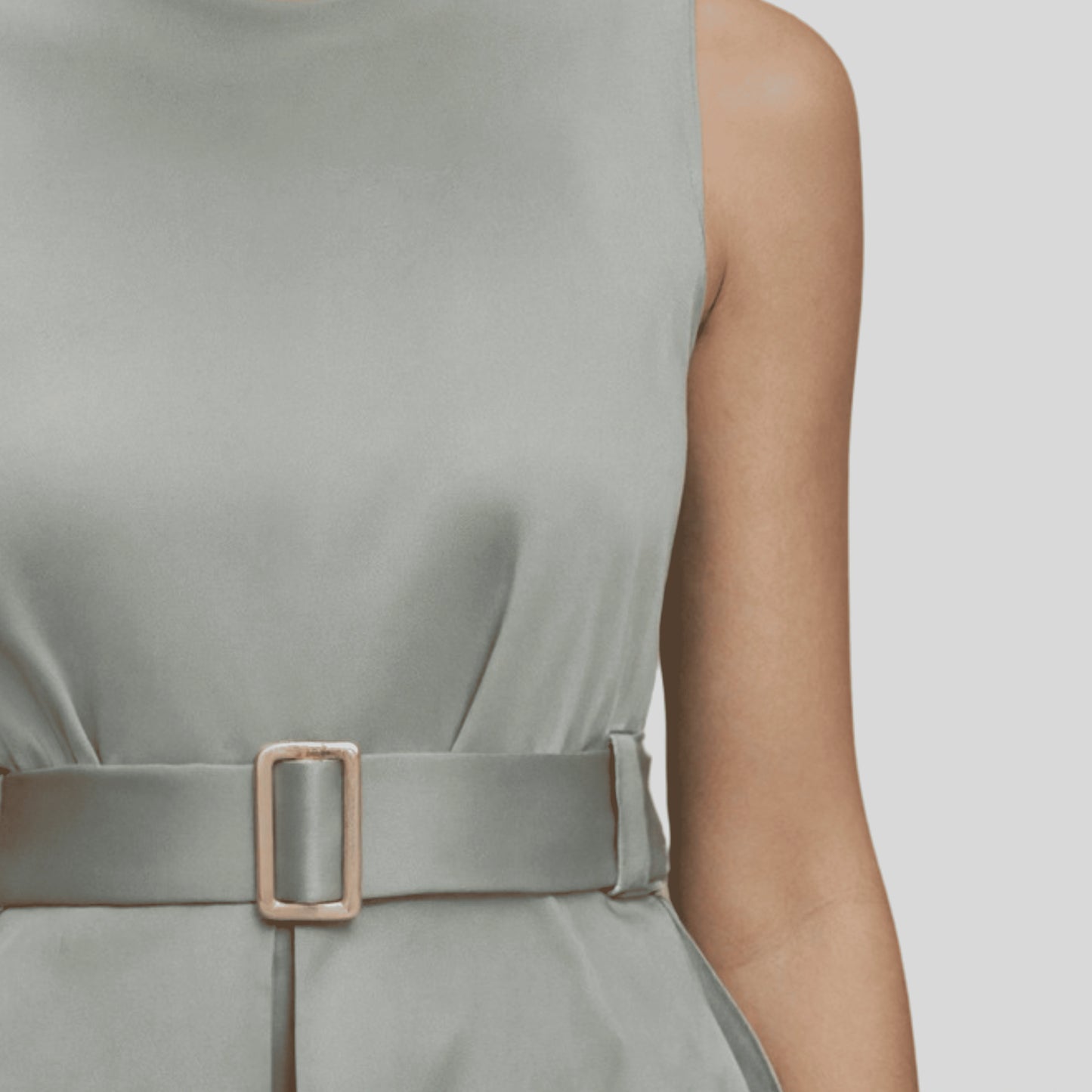 Silky Belted Short Dress