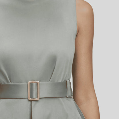 Silky Belted Short Dress