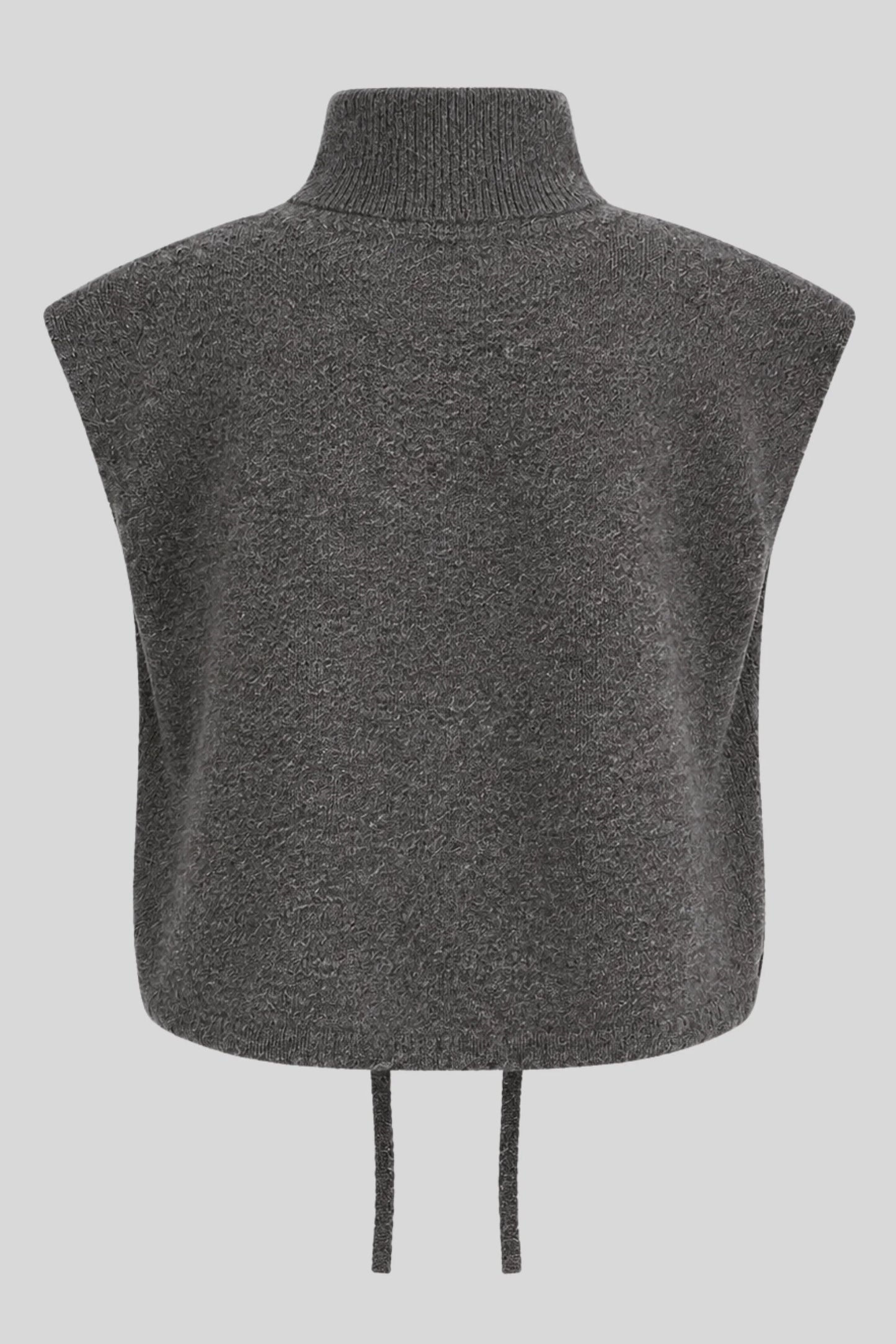 Sleeveless High Collar Knit Vest – Dark Gray Dark Gray