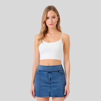 Stretch Denim Mini Skirt