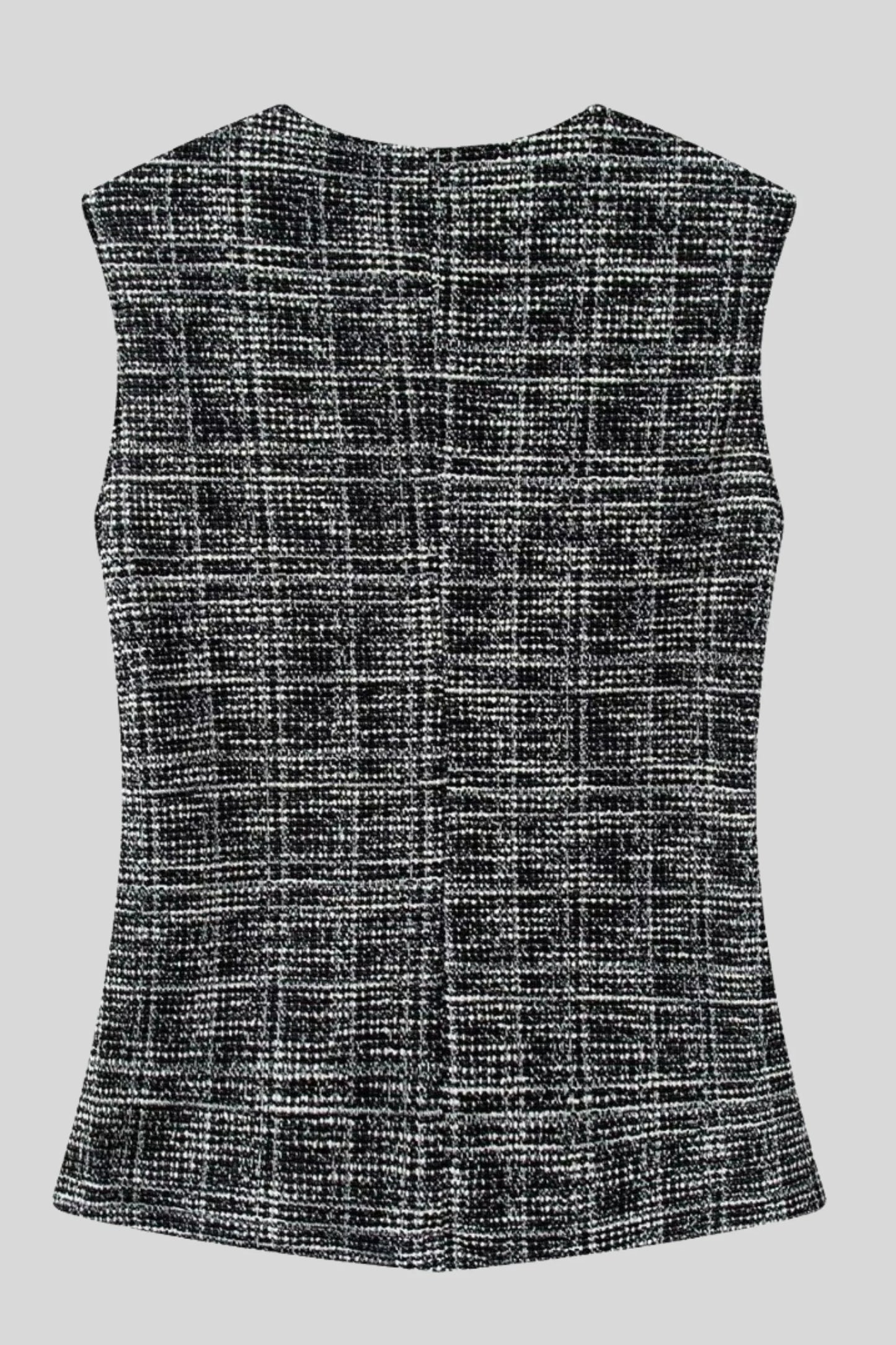 Tweed Flared Pants with Heart Buttons – Black Black