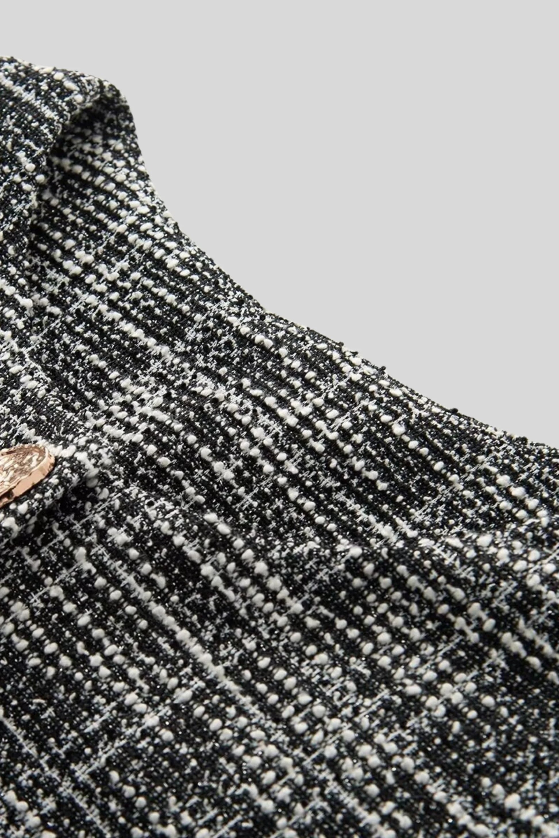 Tweed Flared Pants with Heart Buttons – Black Black