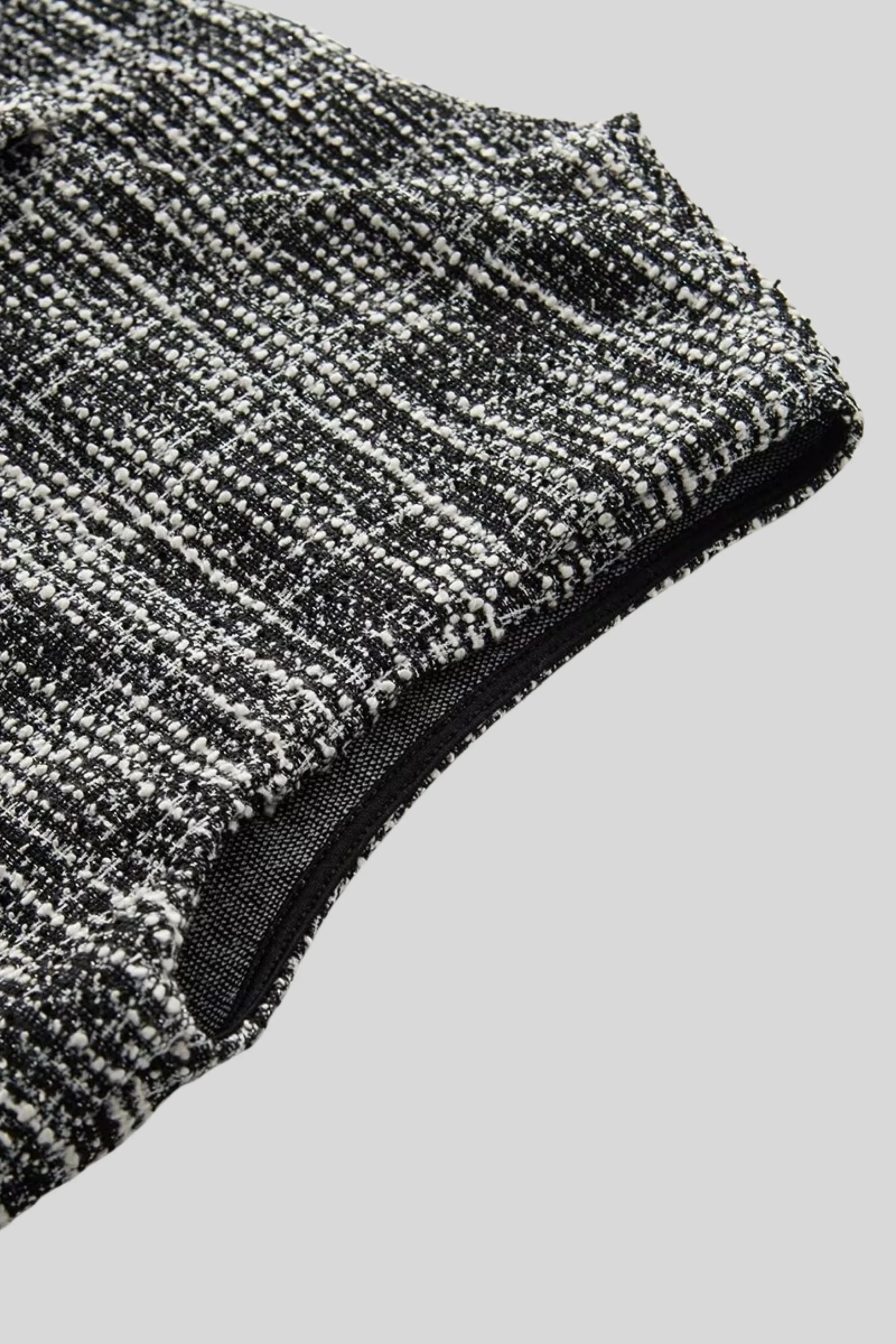 Tweed Flared Pants with Heart Buttons – Black Black