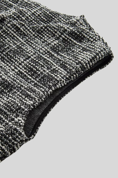 Tweed Flared Pants with Heart Buttons – Black Black