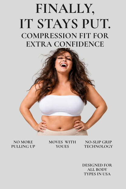 Seamless Strapless Bandeau Bra Top Wireless Soft Stretch white