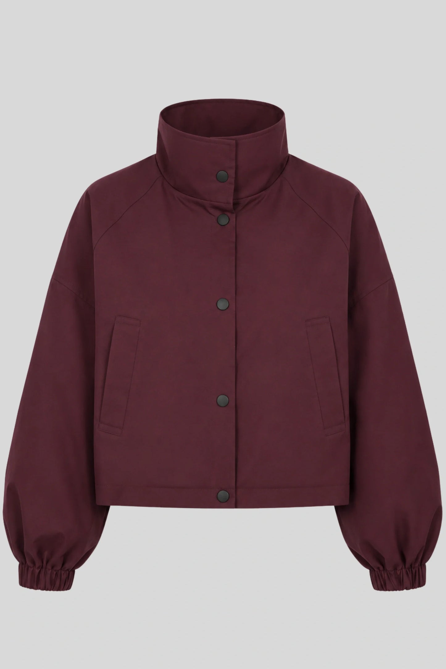 Women's Short Coat Trench Coat Loose Short Petite Jacket Burgundy