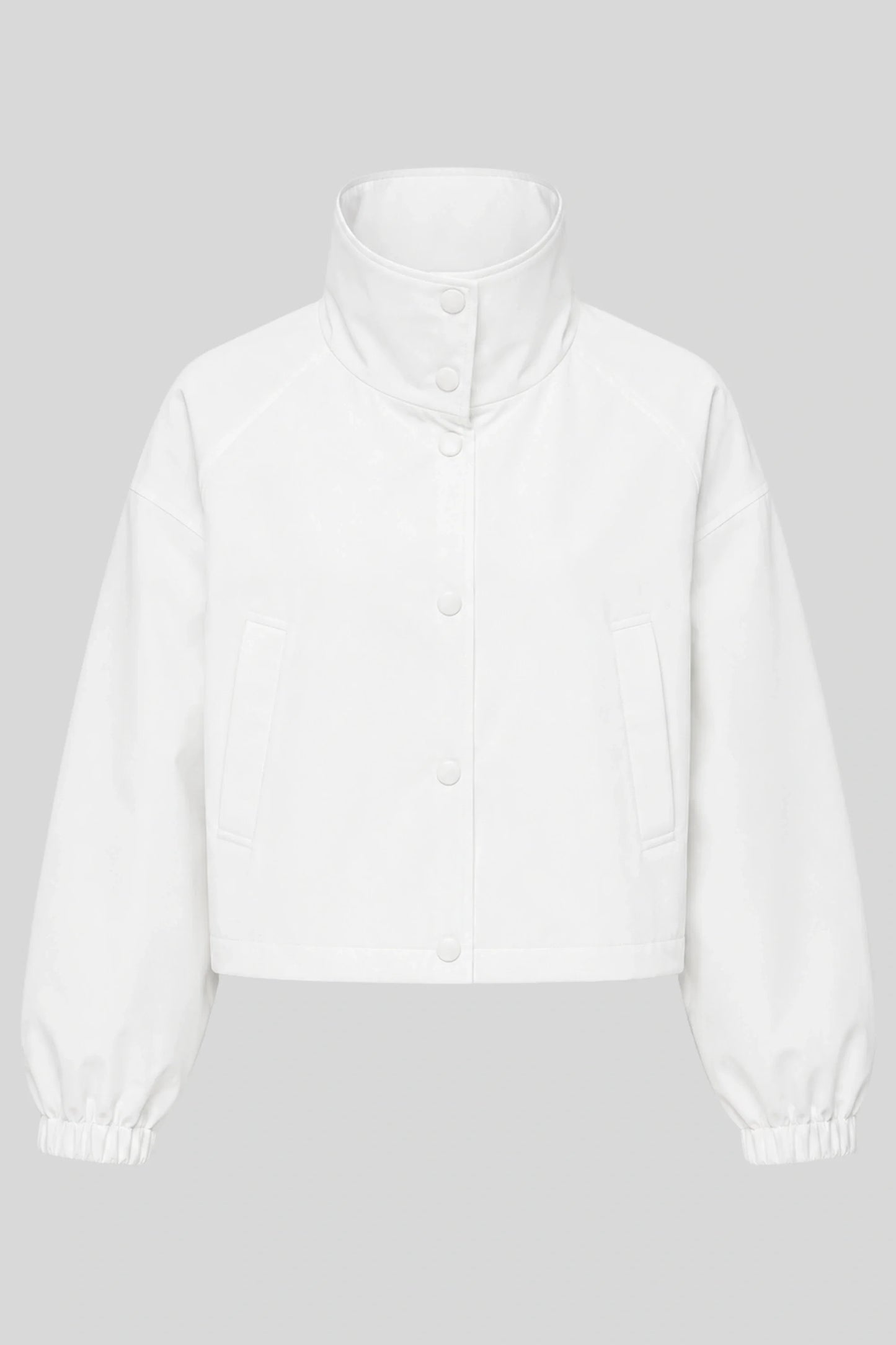 Women's Short Coat Trench Coat Loose Short Petite Jacket WHITE