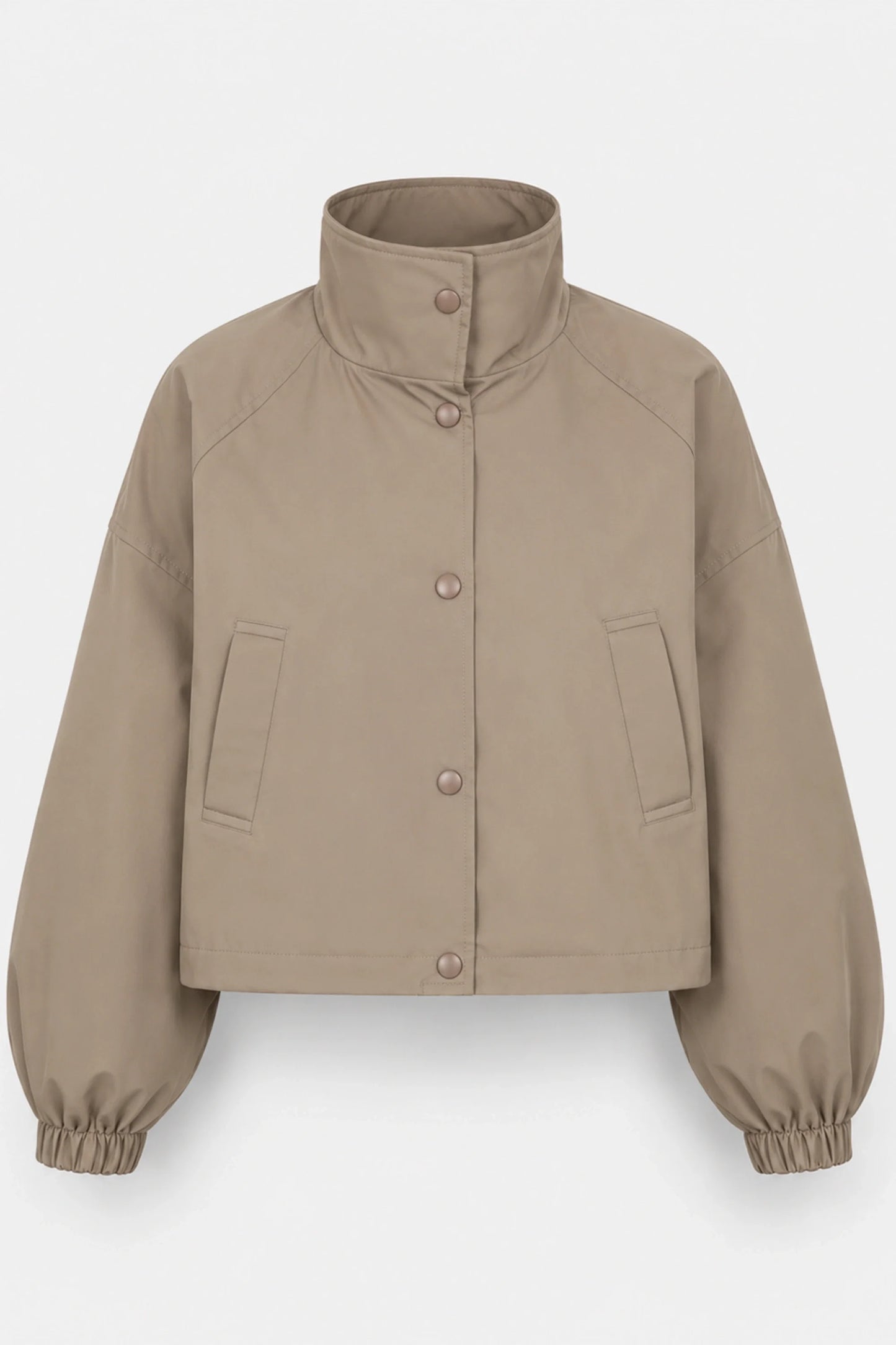 Women's Short Coat Trench Coat Loose Short Petite Jacket BEIGE