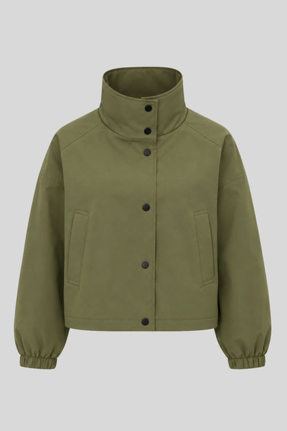 Women's Short Coat Trench Coat Loose Short Petite Jacket Green