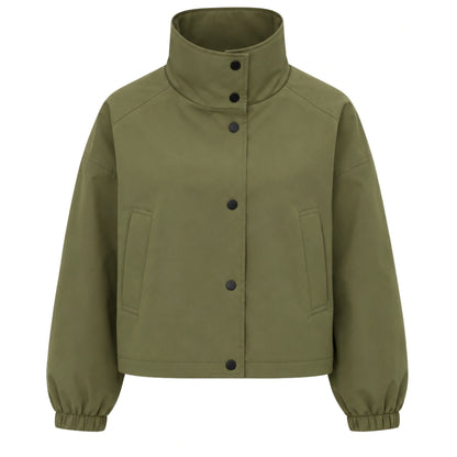 Women's Short Coat Trench Coat Loose Short Petite Jacket Green