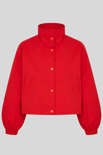 Women's Short Coat Trench Coat Loose Short Petite Jacket RED