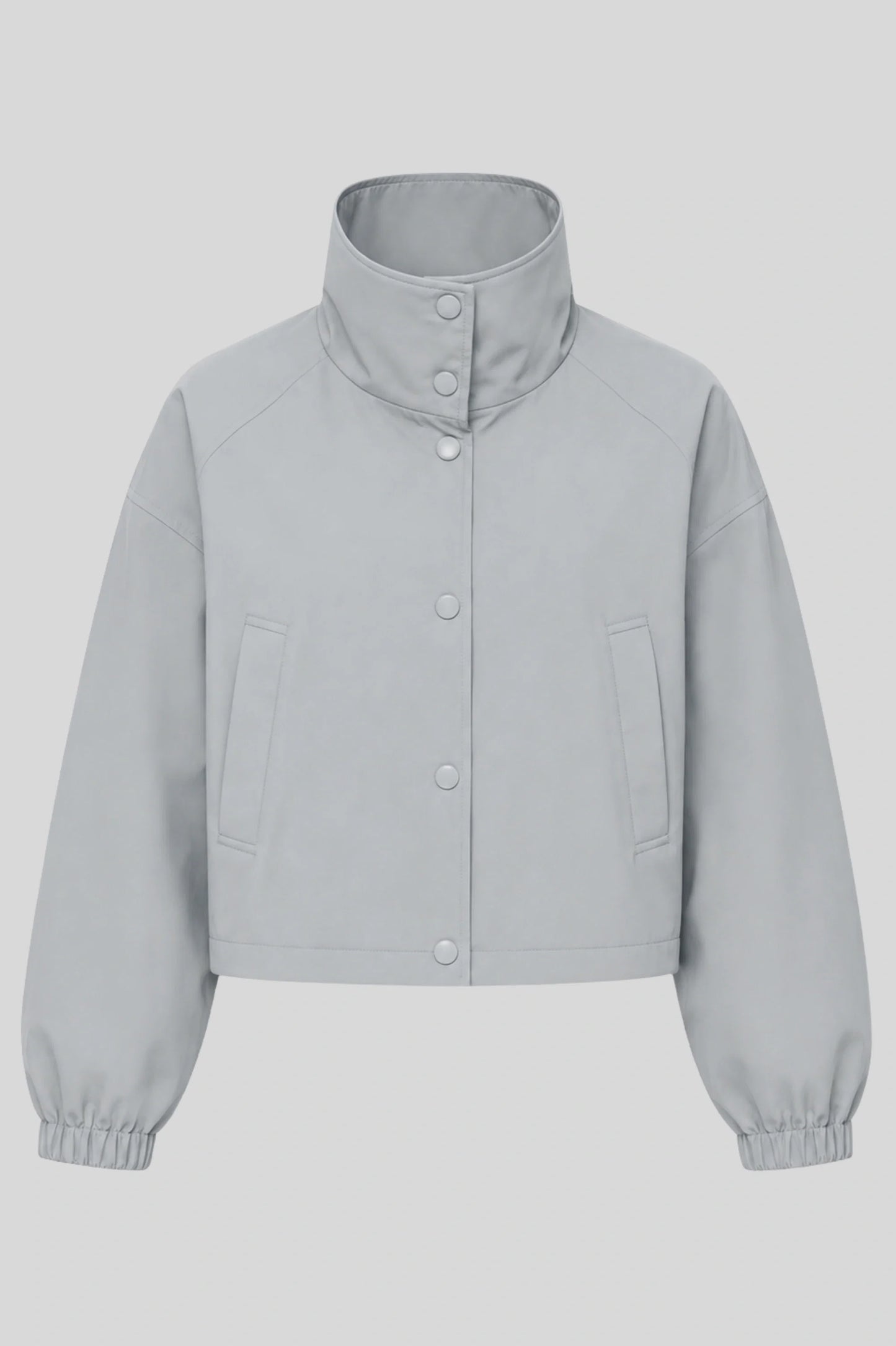 Women's Short Coat Trench Coat Loose Short Petite Jacket GRAY