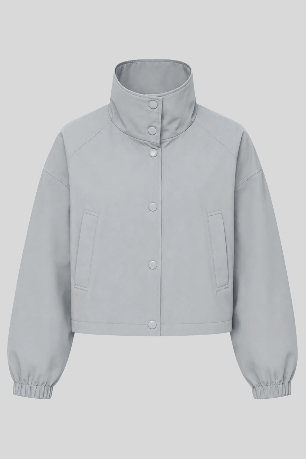 Women's Short Coat Trench Coat Loose Short Petite Jacket GRAY