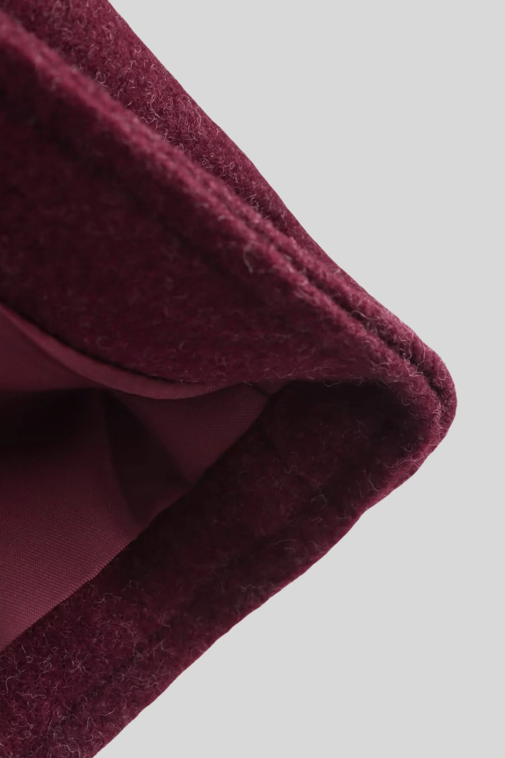 Zip-Front Wool-Look Jacket with Large Pockets – Burgundy Burgundy