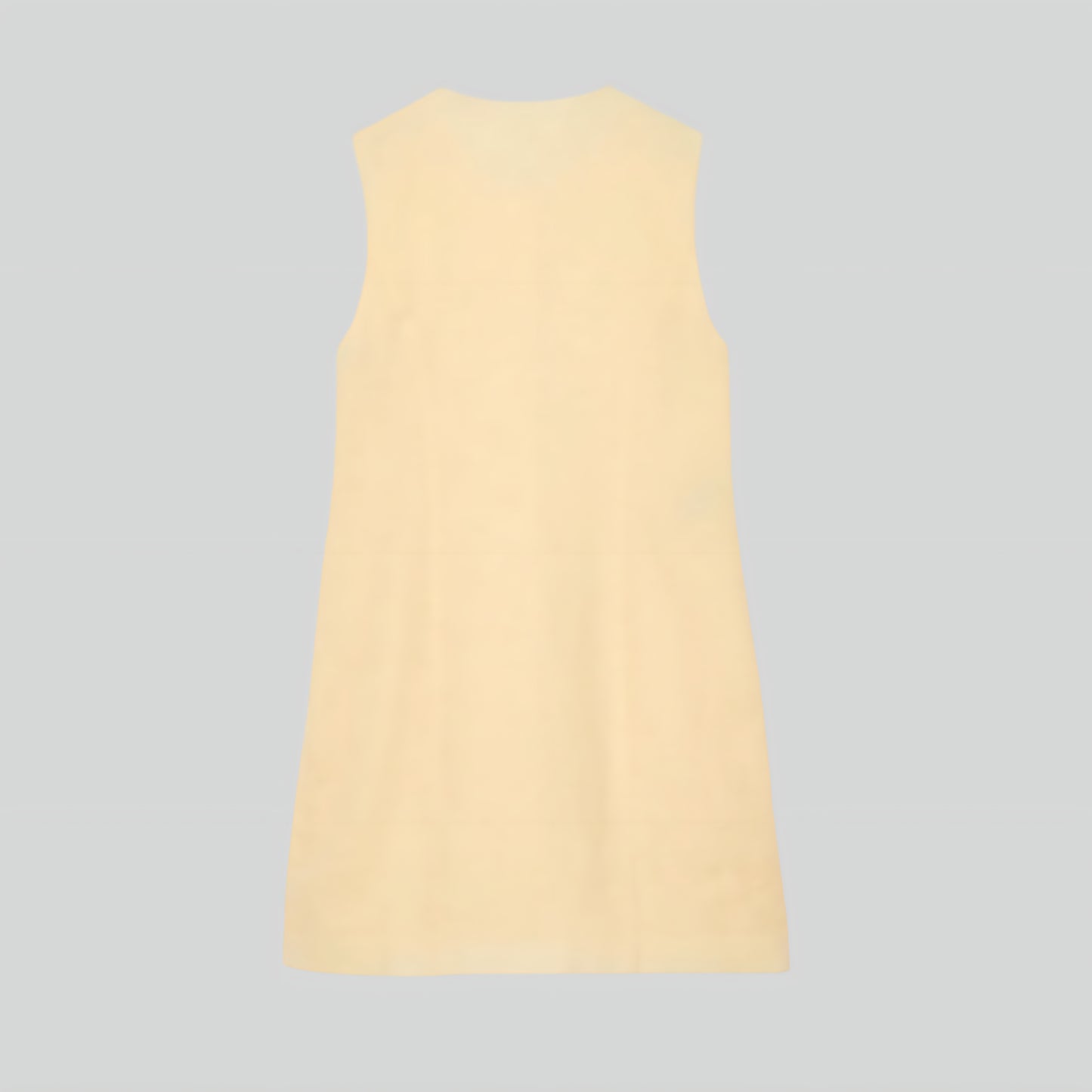 Alzya® Mini Dress in Yellow Linen | Starfish Buttons & Scalloped Hem