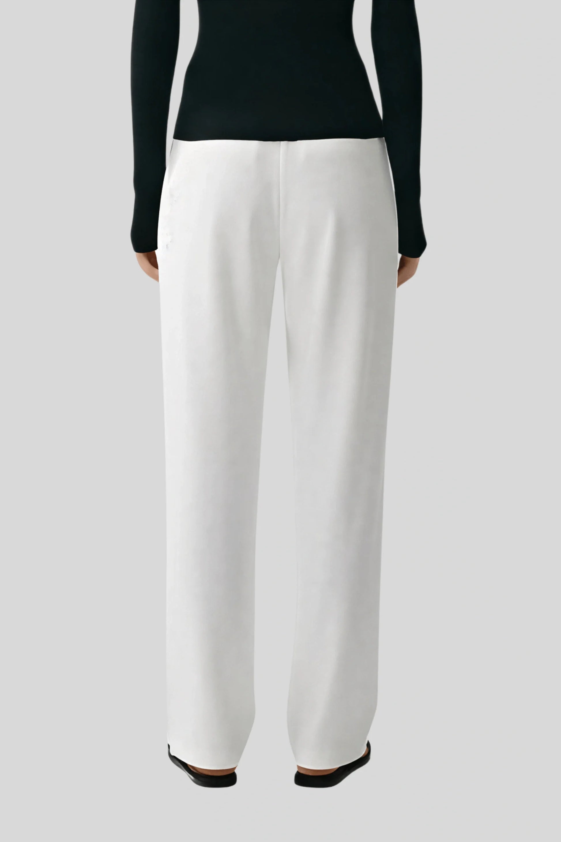 High-waisted wide-leg tailored trousers side view