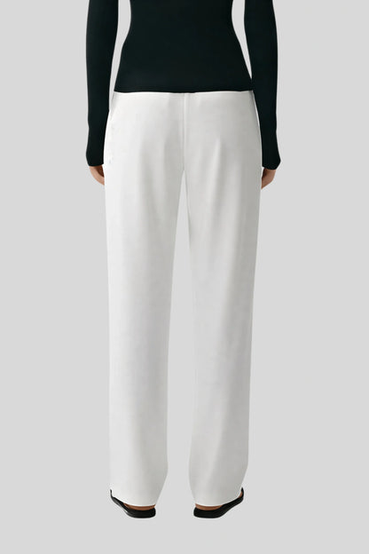 High-waisted wide-leg tailored trousers side view