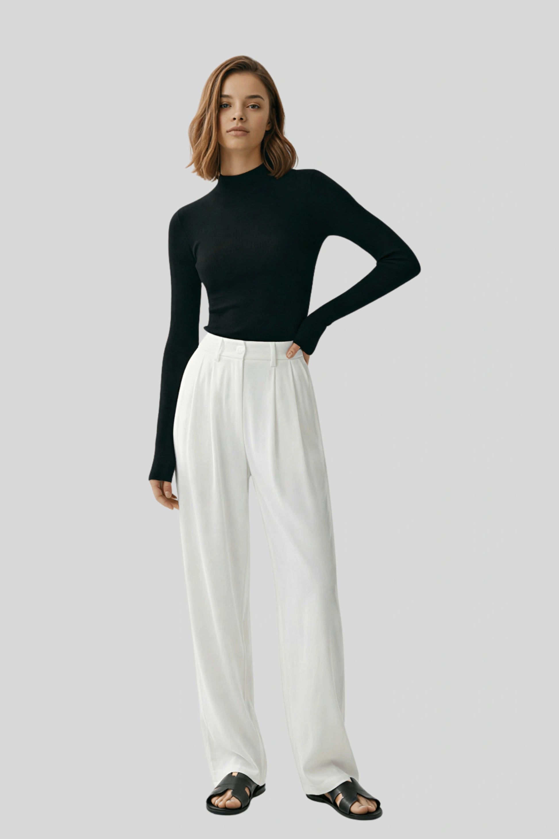 Alzya fitted wool knit top