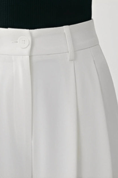 High-waisted wide-leg tailored trousers styling view