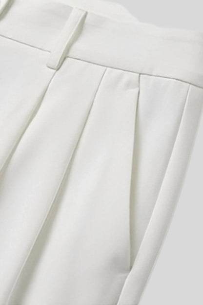 High-waisted wide-leg tailored trousers front view