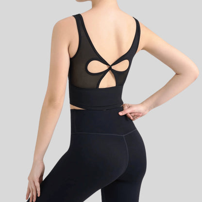 alzya Cross-Back Mesh Yoga Top_black