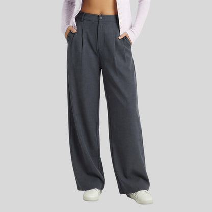 High-Waisted Wide-Leg Tailored Pants