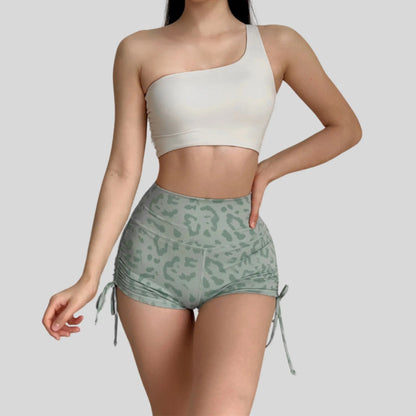 Alzya® Sports Bra – Asymmetric Lace-Back, Sculpted Support, Quick-Dry Fabric - Alzya