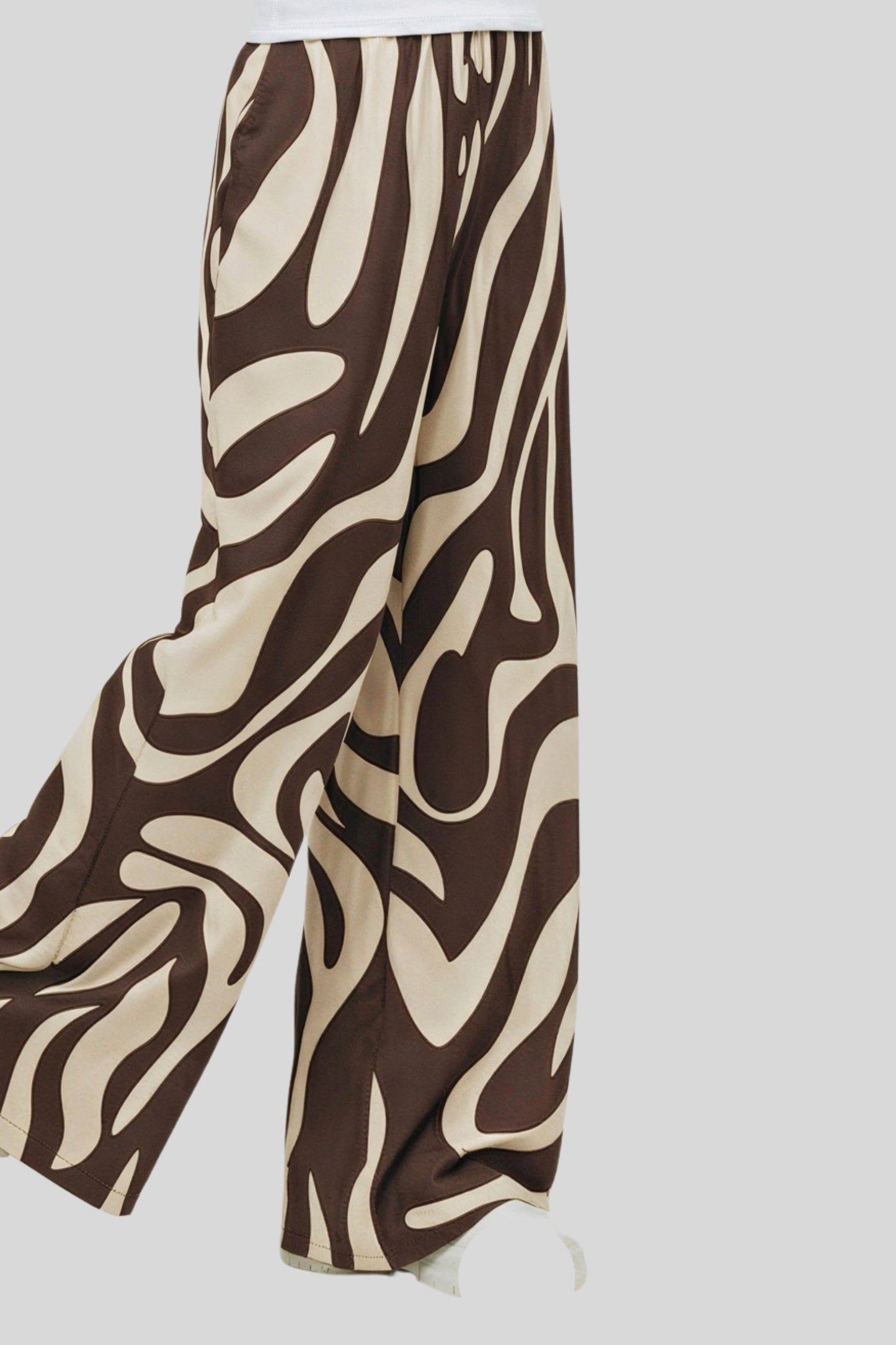 wide-leg linen-blend drawstring palazzo pants  Pattern Zebra